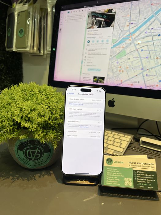 Magazin Vindem Iphone 16 Pro Max 256 GB White Titan 100% Baterie