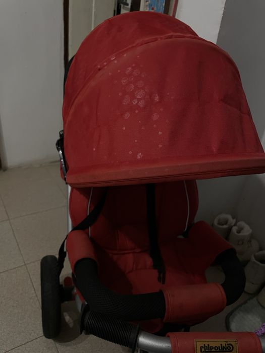 Детска триколка със сенник- червена