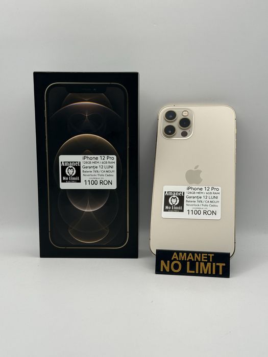 iPhone 12 Pro Gold 128GB Baterie 76% / CA NOU!!! Garantie 12 Luni.