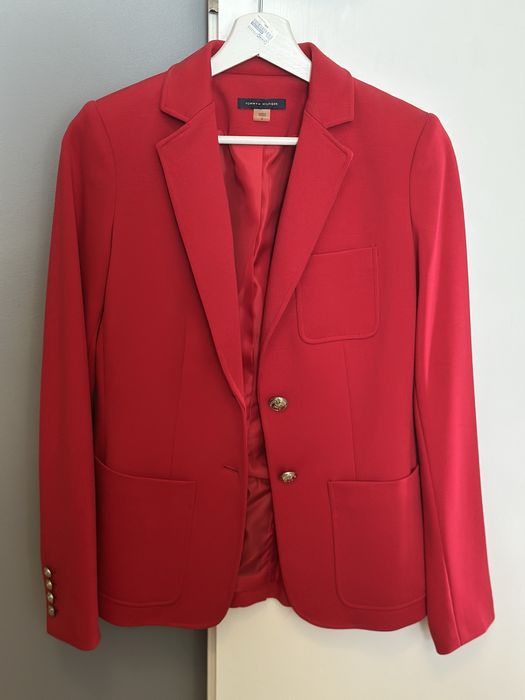 Sacou Tommy Hilfiger original - roșu aprins, mărimea 0 (XS)