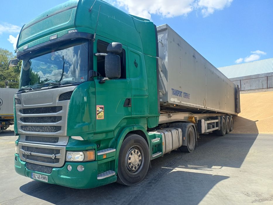 Scania R500  V 8  cu Benă cereale Benalu