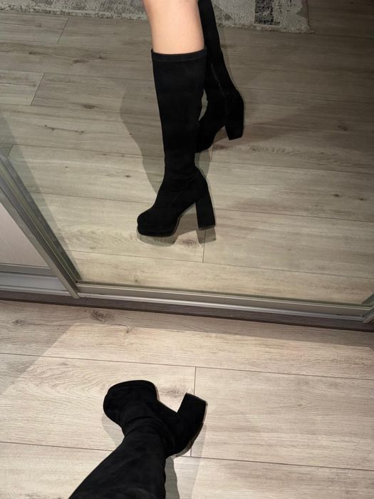 Сапоги батфорты черный цвет