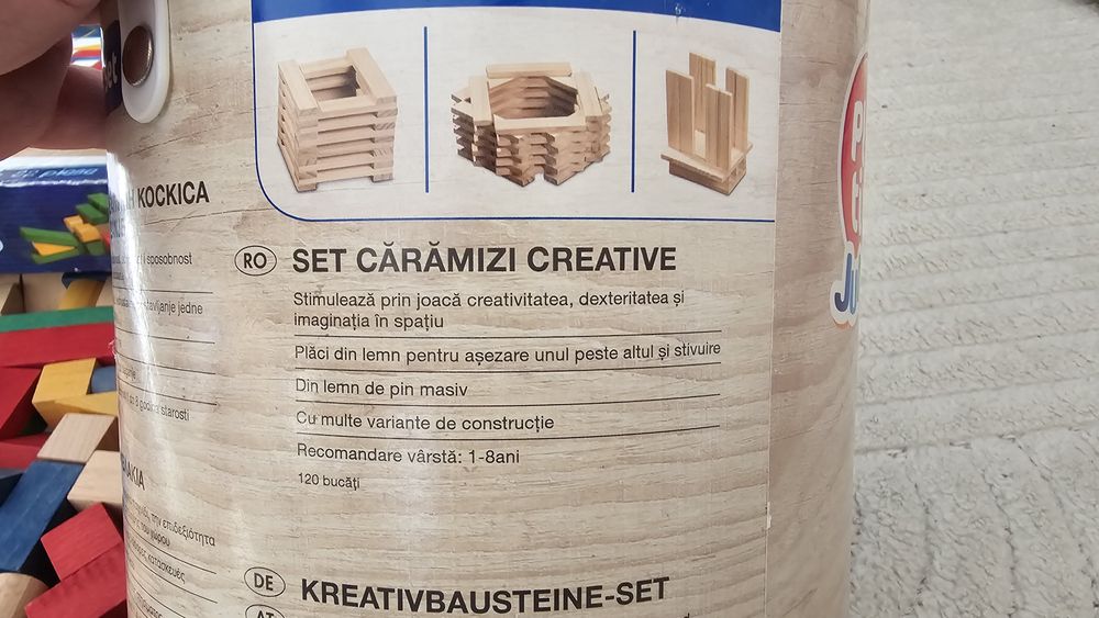 Set cuburi lemn pentru copii