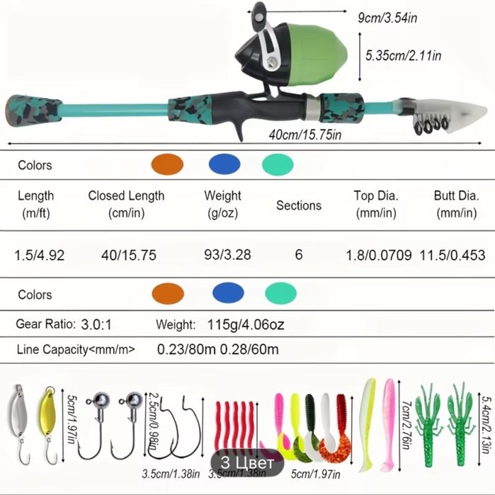 Детская удочка для рыбалки. Детский спининг