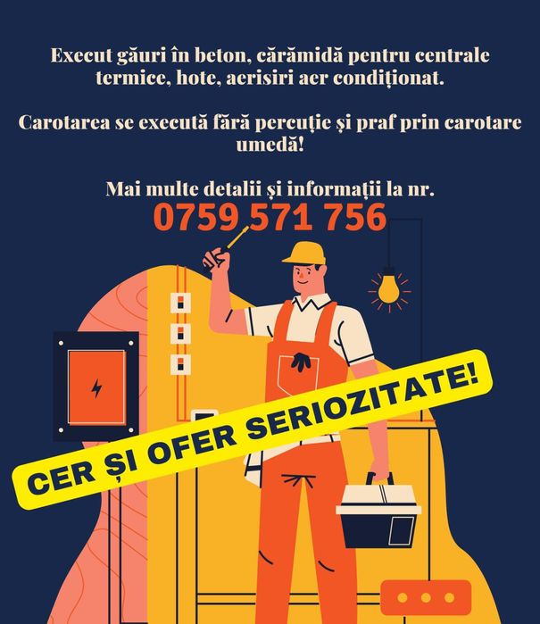 Oferim servicii de carotare cu echipamente de ultima generatie Hilti.