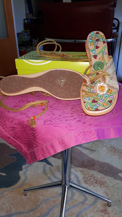 sandale colorate din piele pt. dama