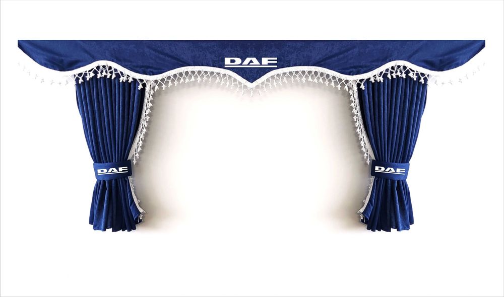 Комплект пердета за камион + кукички сини с бели пискюли