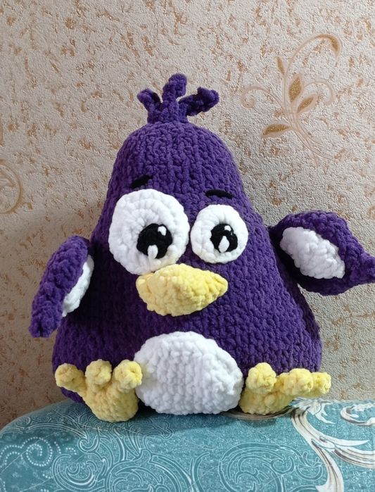 Фиолетовый Пингвиненок Счастья ручной работы