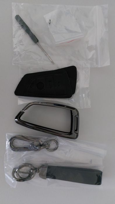 Черен кожен калъф за ключ BMW/БМВ F10 F20 F30 F80 X3 F25 F26 X4Серии 1