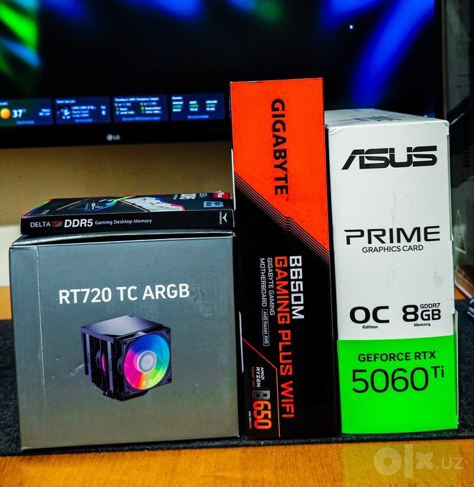 Новый Комплект Asus Prime RTX5060Ti 8G, B650, 16GB RAM, Cooler