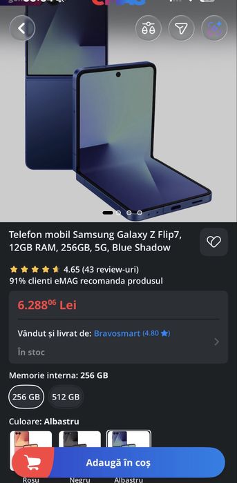 Amanet ROYAL : Samsung Z FLIP 7 256GB / Garantie Casco 2 ANI / CA NOU