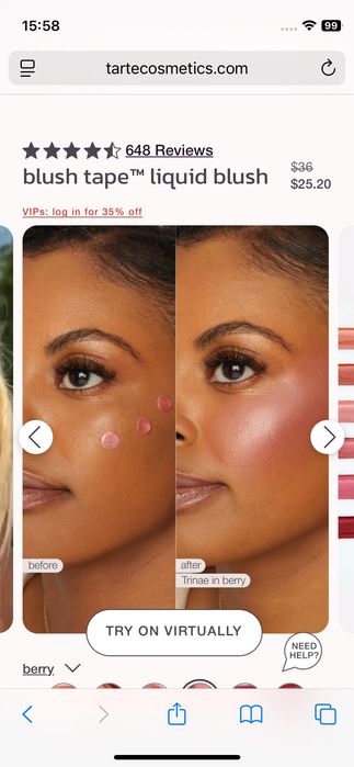 Жидкие румяна Tarte