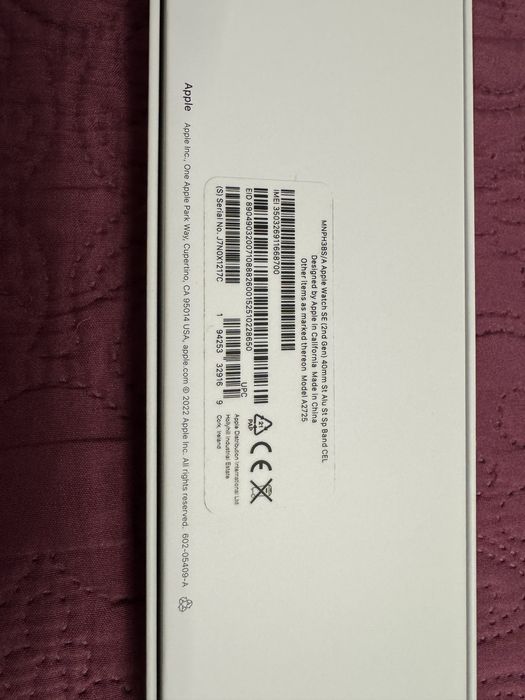 КАТО НОВ Apple Watch SE 2nd gen GPS + Cellular 40mm Starlight от Йетел