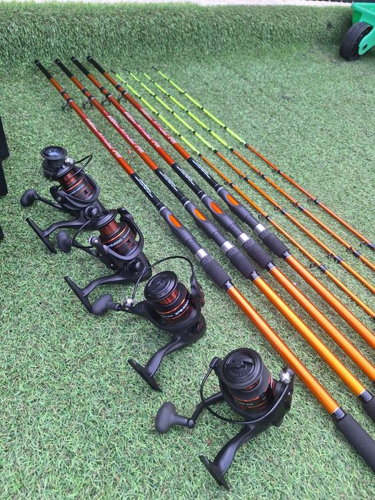 SET 4 Lansete Feeder 2.4 m PRO FL Aqua River 280 gr + 4 Pro Fl XFB4000