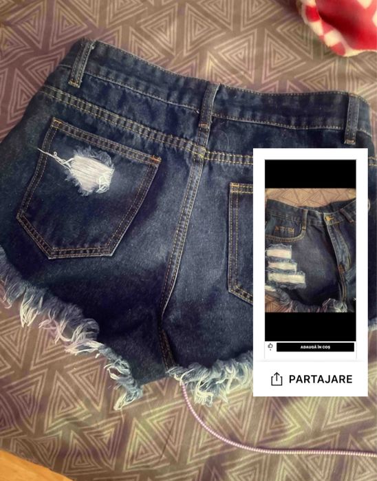 Pantaloni scurți denim dama, mărimea M,noi