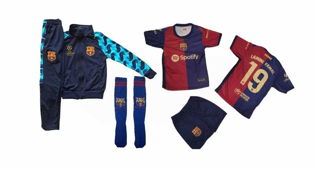 Blue Ronaldo 7 2026 Ал Насър син Детски комплект от 5 части Роналдо