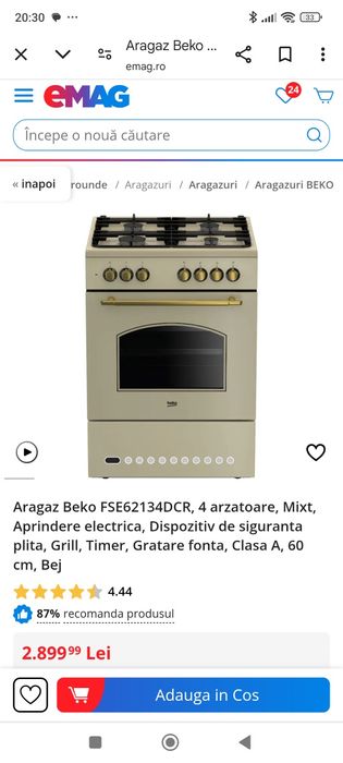 Aragaz Beko 4 arzătoare