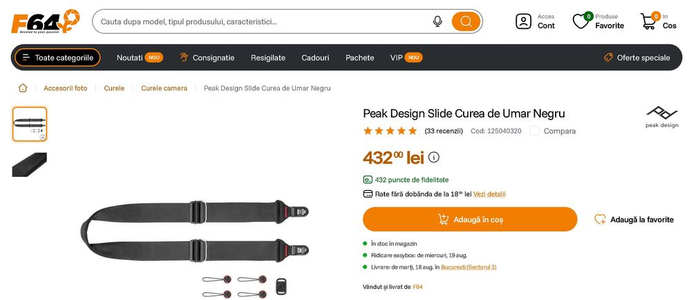 Peak Design Slide Curea Foto de Umăr