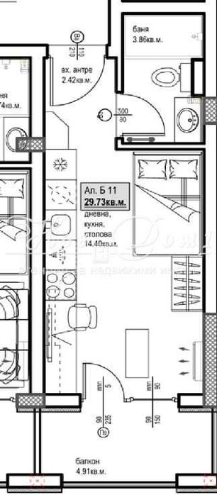 Продава се Едностаен апартамент в Пловдив, Христо Смирненски - 35 кв.м за 1515 €/кв.м - Снимка #1
