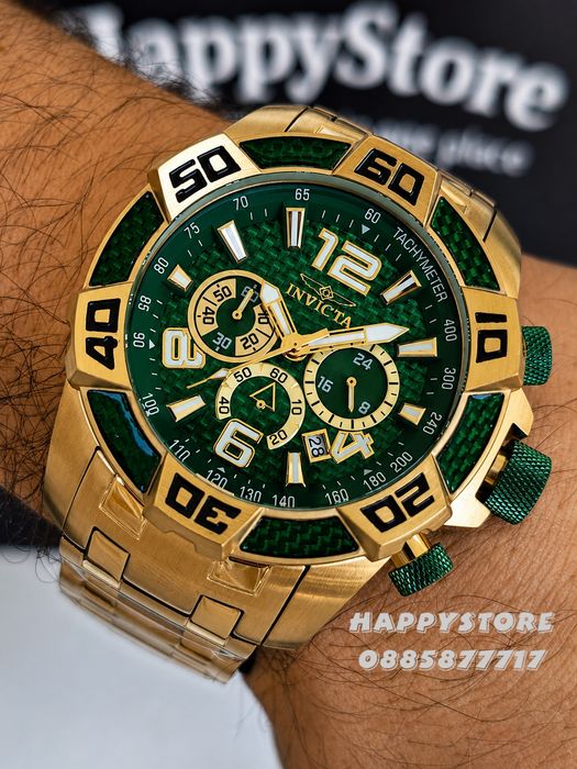INVICTA Aviator green dial 50 mm, Инвикта нов мъжки часовник