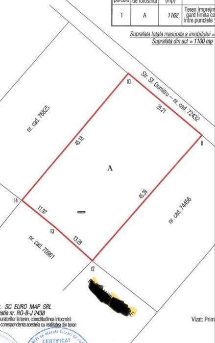 Teren intravilan 1162 mp