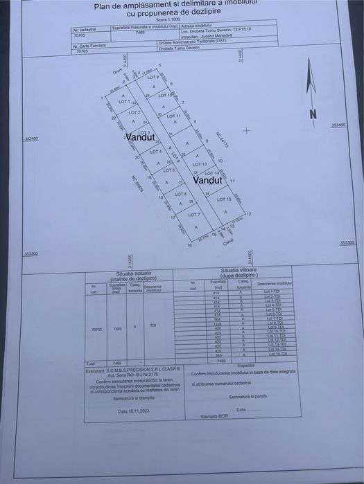 Teren intravilan( parcelat) walter maracineanu