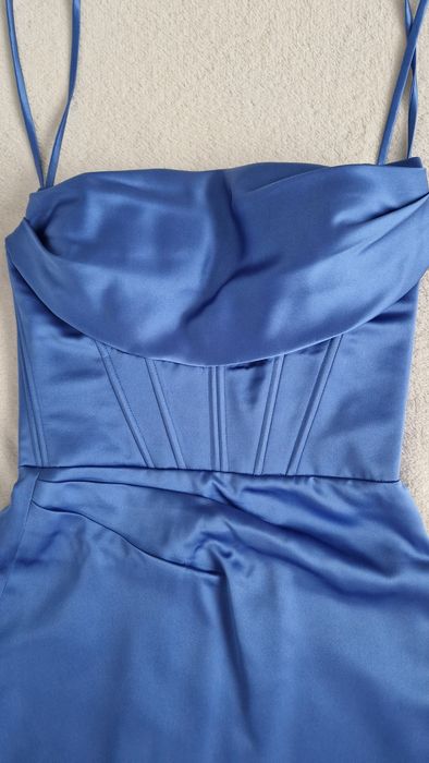 Rochie de ocazie albastra facuta pe comanda