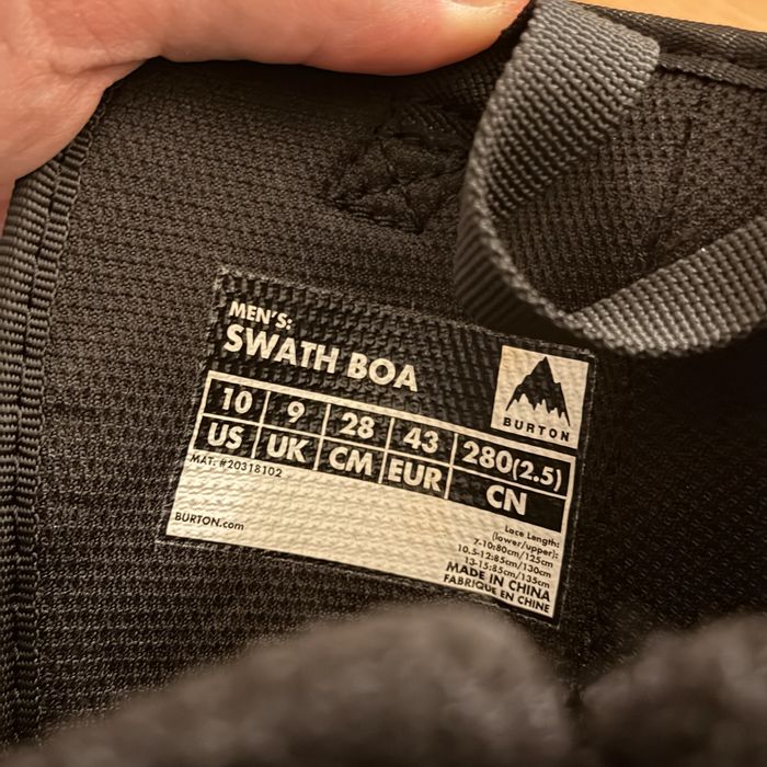 Snowboard Boots Burton Swath Double Boa Size 10 Men
