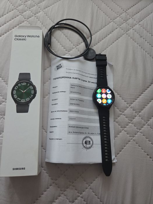 Samsung Galaxy Watch6 Classic, Черен – В Гаранция до 08/2026!