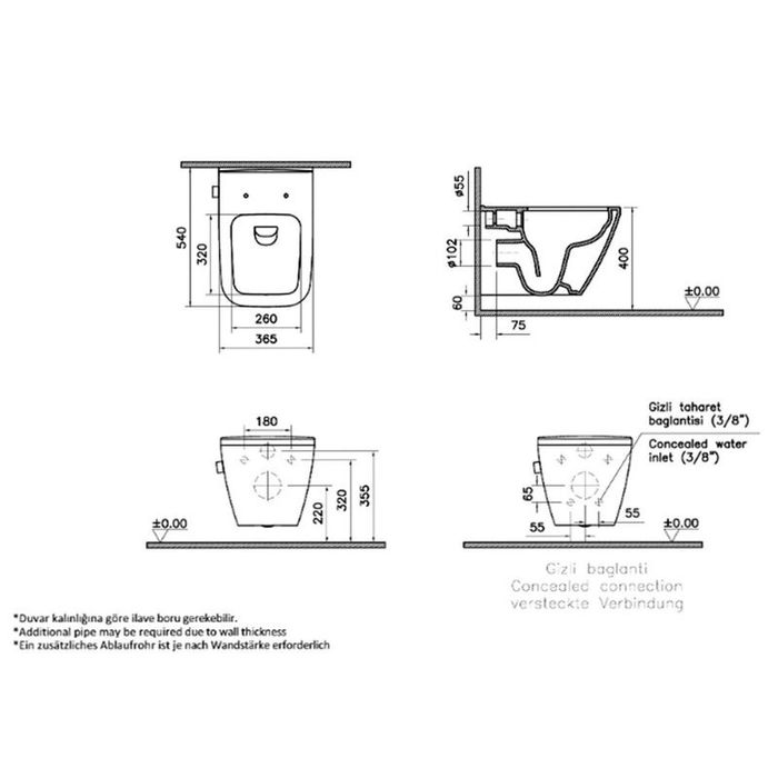 Унитаз с биде Vitra Integra Square Rim-Ex