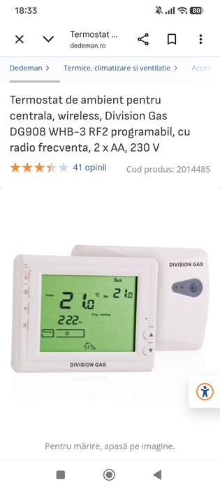 Termostat ambiental wireless