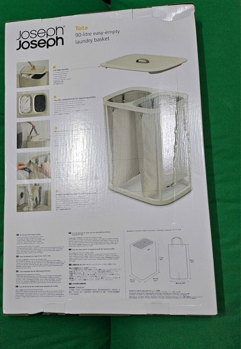 Cos de rufe modern Joseph & Joseph, 2 compartimente, 90 l