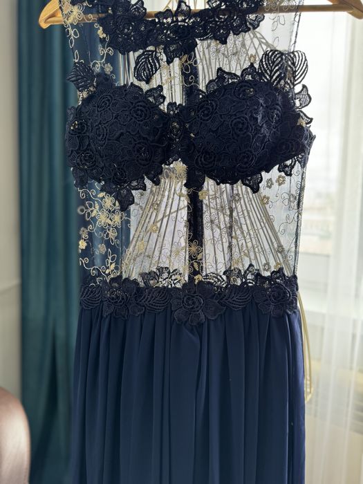 Женское платье синее