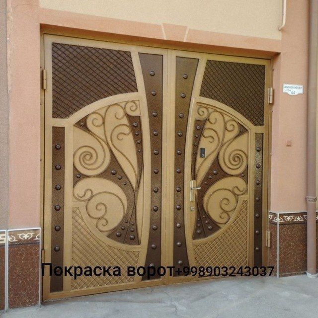 Покраска ворот и решеток Дарвоза бояш Darvoza boyash