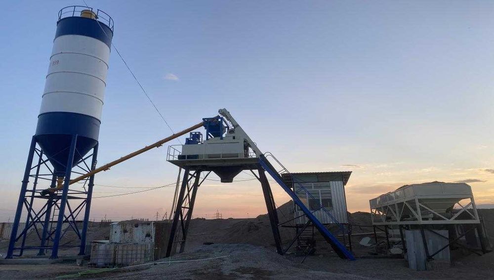 Бетонный завод БСУ Hzs 50 (1 куб-скиповый)