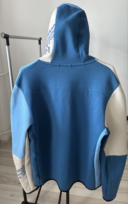 Nike sportswear tech fleece graphic full zip hoodie blue/white size M