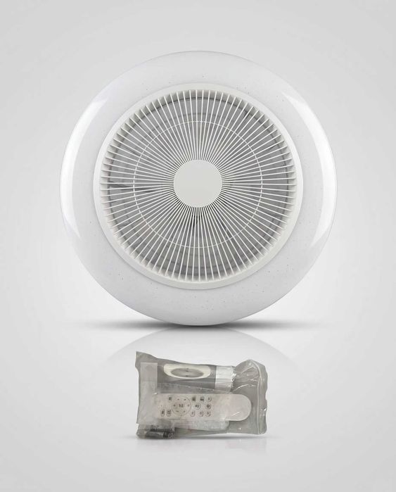 AHXIAOZN Plafonieră LED RGB cu ventilator de tavan, dimabilă, telecomandă și control prin aplicație