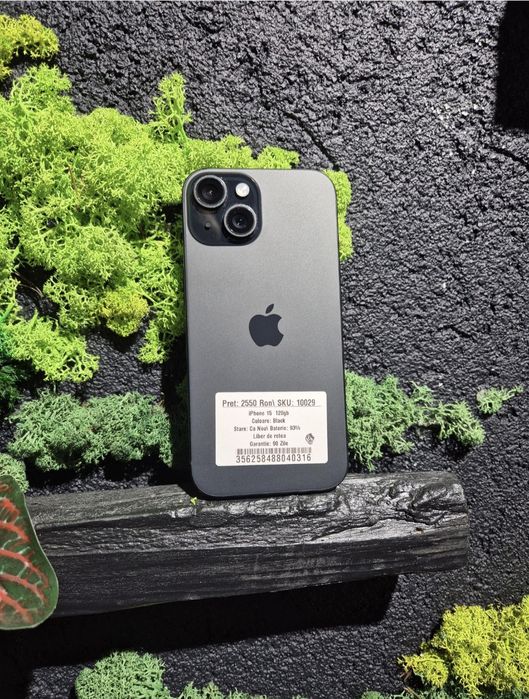 iPhone 15 128gb Black Neverlocked Baterie 85%-95%/Fact+Garantie