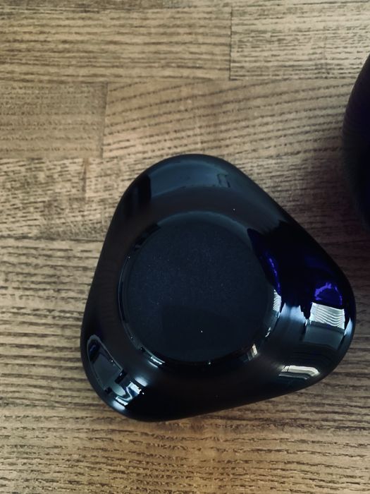 Винтажна ваза и два пепелника кобалтово гутно стъкло 1970 г