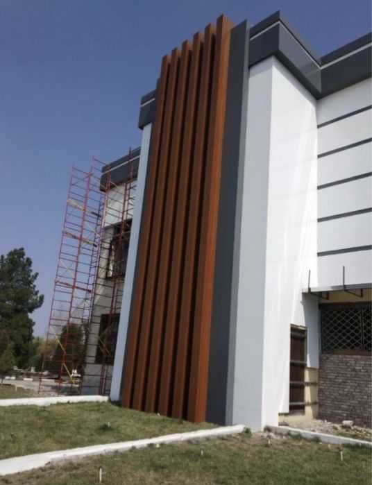 Обшивка фасада Алюкабонд, туникабонд, травертин, alkafon, tunkabon