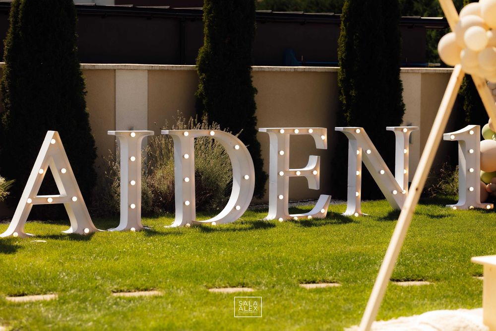 Litere și cifre volumetrice luminoase - nuntă - botez - aniversări