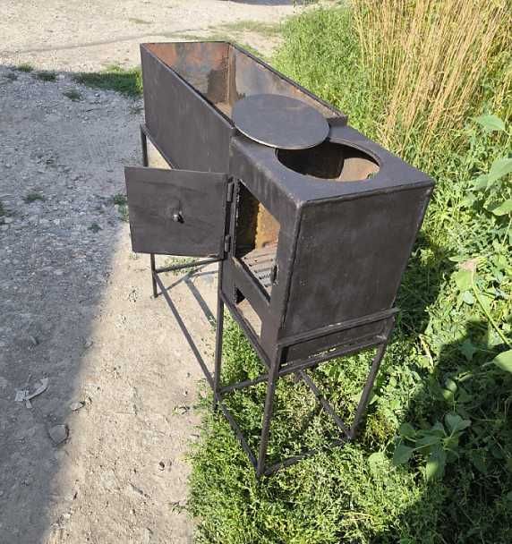 Мангал с печью под казан
