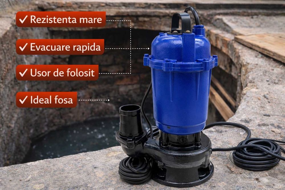 Pompa submersibila fosa fonta 1100W evacuare apa murdara