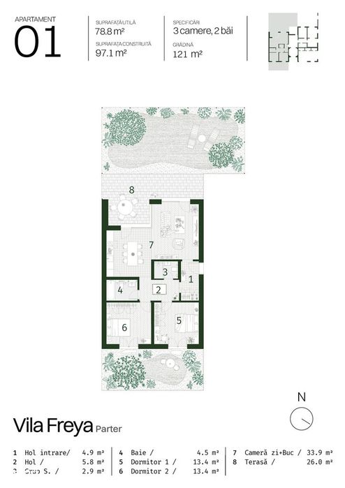 Apartamente la VILA, colinapark.ro, Pompa caldura individ., Energ.A