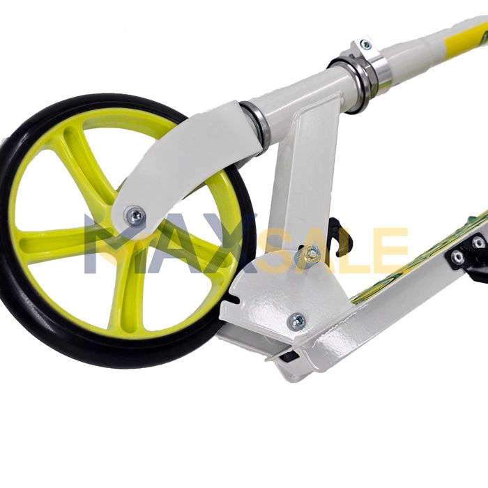 Детска тротинетка скутер scooter сгъваема бяло жълто колело играчки