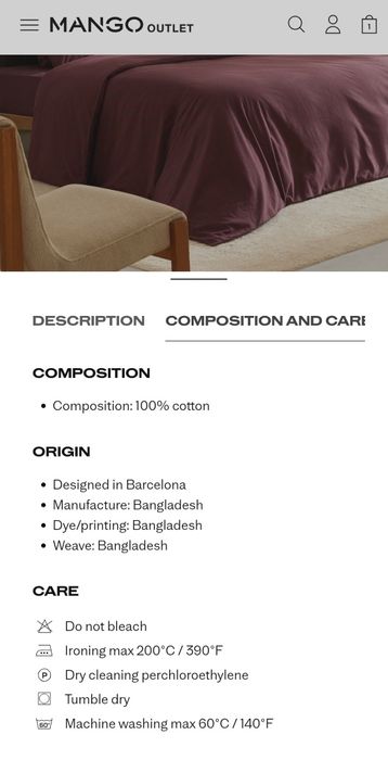 Mango Home плик за завивка 220/220