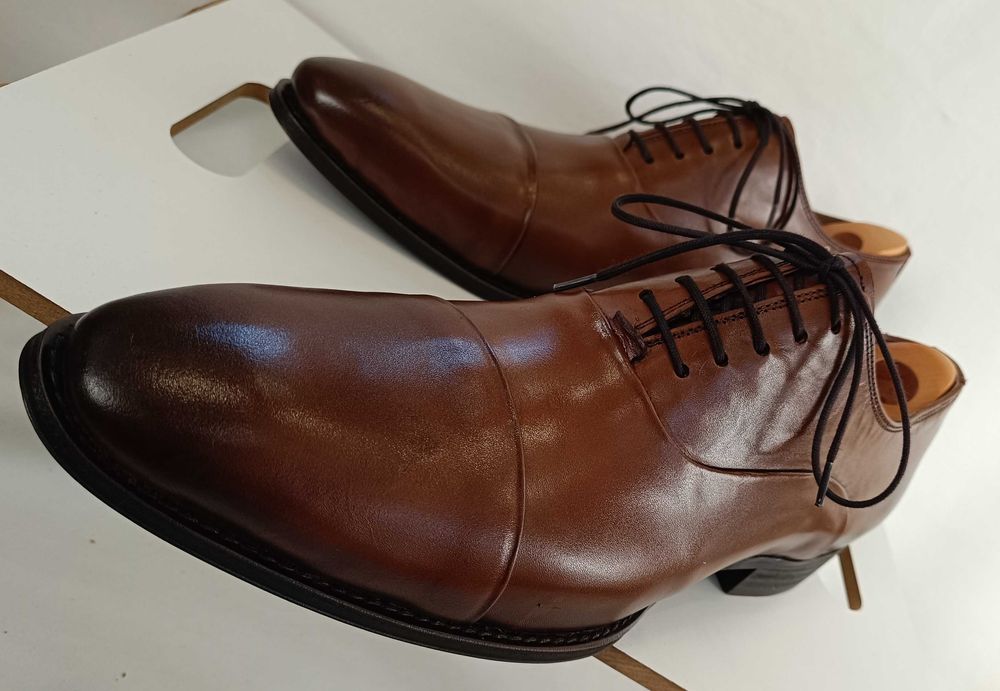 Pantofi oxford cap toe 46 46.5 de lux Cesare Conti NOI piele naturala