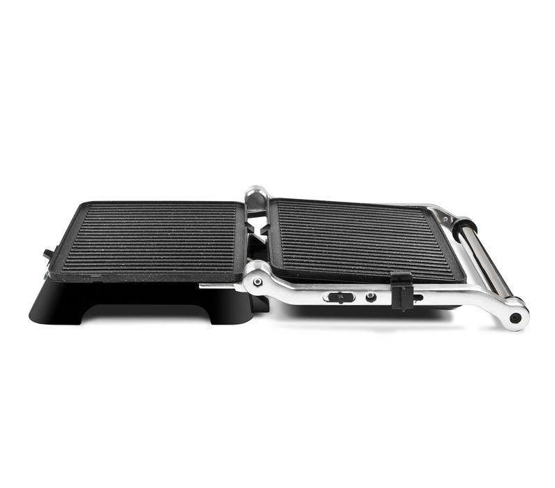 Gratar grill electric - contact grill - 2 zone de gătit - XL, inox -45% reducere