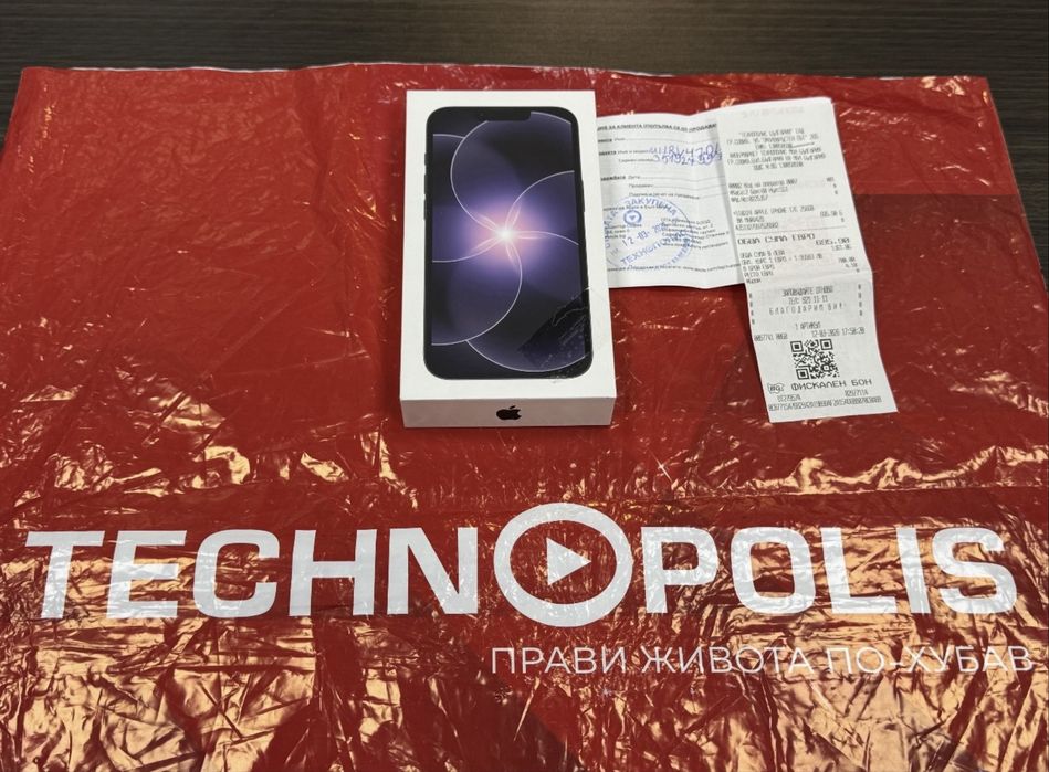 КАТО НОВ 256GB iPhone 17e Technopolis Гаранция 2028 Black