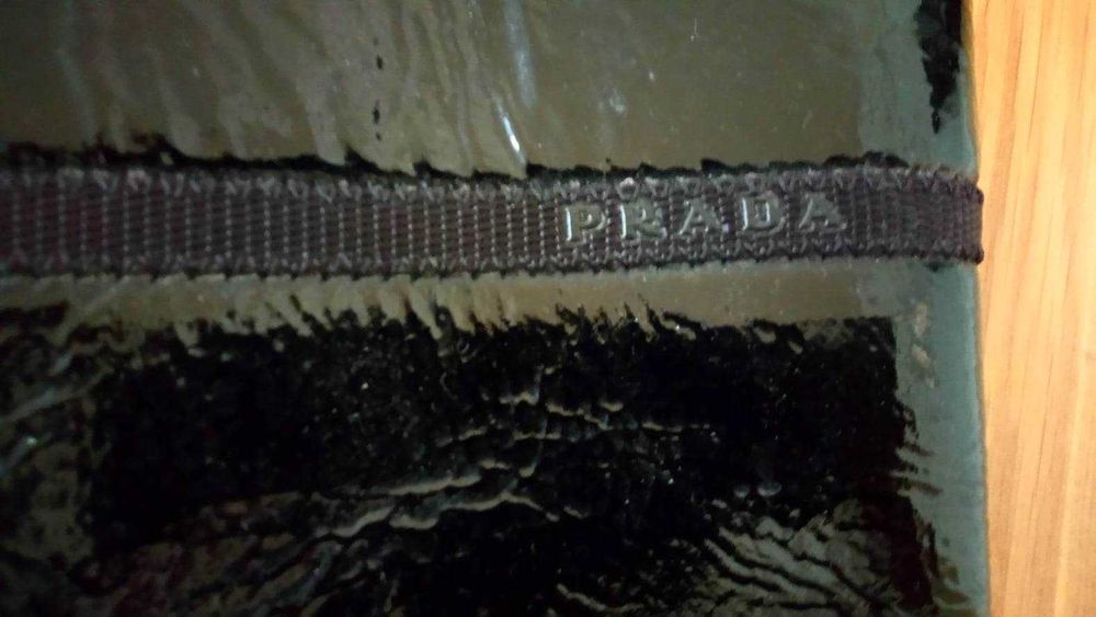 Ботуши Prada, размер 38.5, черни, 100% естествена кожа лак